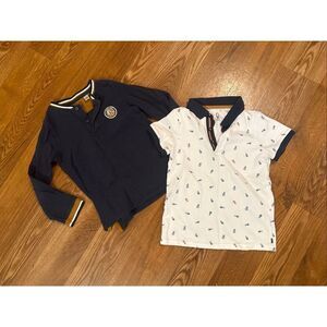 Okaidi Multicolor 100% Cotton 2 Piece Polo Henley Shirt Set Size 8